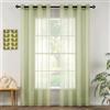 MIULEE Tende Trasparenti in Voile Con Occhielli Morbidi Finestre per Camera da Letto e per Salotto Eleganti Soggiorno 2 Pannelli 140x280cm Verde