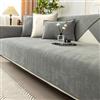 Twaynorb Sofa Cover, Herringbone Chenille Fabric Furniture Protector Non Slip Sofa Cover 1 2 3 Seater (Grey,90 * 70cm)
