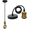ALCAPOWER Pendente VINTAGE Retrò a Soffitto con cavo Nero e portalampada E27 VINTAGE Retrò
