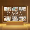 DXDOING Targa Personalizzata con 6 Foto per Papà - Idee Regalo Uomo per Festa del Papà e Compleanno - Cornice in Acrilico con Base Decorazione Scrivania e Casa