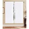 GBiancheria COPPIA TENDE KIRA RICAMATE 45X150 45X240 PER FINESTRE E PORTEFINESTRE PRONTE DA APPENDERE (Bianco, 45x150)