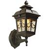 Mengjay Applique per esterni interno, E27 Nero Lampada da parete rustica lanterna del metallo della parete impermeabile Decorati per giardino cortile balcone giardino (nessuna lampadina) (F)