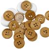 Blausky 10 bottoni a conchiglia naturali da 20 mm, in madreperla, bottoni piatti rotondi, in pietra di perle, con 4 fori, per fai da te, scrapbooking e decorazioni, marrone