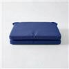 CASAbella Set 2 Cuscini per sedie con lacci cm 42x40x4, Imbottiti tinta unita mod. CCALIF (Blu)