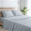 MAXIME MAISON - Lenzuola Percalle Una Piazza e Mezza Made in Italy, Completo Letto Realizzato in Cotone Pregiato a Trama Fitta, Certificato Oeko Tex Standard 100 (Grigio Chiaro)