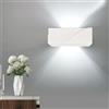 Eurekaled Applique in Gesso Ceramico Rettangolo onda - Attacco G9 - Luce Diffusa ideale come Lampada da muro Camera da Letto- Applique Verniciabile design Moderno