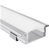 Alumino Profilo in alluminio anodizzato, 200 cm, profilo da incasso, copertura opale, per strisce LED da 16 mm, compatibile con Philips Hue, 2 m, Ems