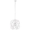 Be-Light Lampadario Shabby 1 Luce Ferro Battuto Bianco Con Foglie E Cristalli
