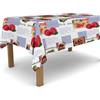 BANZAII TEXTILE INNOVATOR ONLINE Banzaii Tovaglia in PVC Cerata Antimacchia Resistente a Sole e Intemperie Facile Da Tagliare Nella Misura Che Vuoi - Pesche Azzurro 140x100 cm