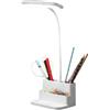 Generisch Luce da lettura, lampada da scrivania a LED, lampada da comodino ricaricabile con organizer e supporto per telefono | 3 modalità di illuminazione, lampada da scrivania per camera da letto,
