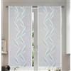 Tata Home Coppia Tende per Interni a Vetro Finestra Semitrasparenti Bianche Tende Cucina Bagno Camera Ricamate Fantasia Moderne Eleganti Con Ricamo Misura 45x150 cm Mod. MADRID Colore Verde Salvia