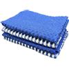 HOME ZEN HOUSEHOLD LINEN SET 4 PEZZI ASCIUGHINI ART POP CORN IN SPUGNA DI COTONE TINTA UNITA E QUADRETTI COLORATI (BLU)