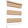 Stylo Rollos Giorno Notte - Tenda per Finestra - Senza Foratura - Meccanismo Universale - Facile da Montare - Tende a Corda - Semitrasparente - Oscurante - Tende da Interno - 100x220 cm Vaniglia