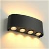 MAKA change your life quality Maka Applique da Esterno Interno Led da Parete 24W Lampade da Muro Plafoniera Moderna Luci Up Down 2400 Lumen Ip65 Impermeabile Fascio Luce Durata Illuminazione 40 mila ore (Nero, 3000K)