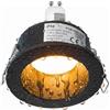 Planetitaly Faretto Tondo da Incasso Retrocesso Impermeabile IP44 in Alluminio Nero Vetro Satinato Soffitto Box Doccia, Bagno, Sauna, con Lampadina LED GU10 8W 3000K Compatibile con Fori da 75mm (Luce Calda)