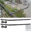 parpyon® Bracci Stendibiancheria da balcone esterno, Stendibiancheria per ringhiera, in Acciaio Verniciato per filo per stendere il bucato prodotto 100% Italiano (Fisso, Grigio scuro)