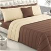 Viterbo Biancheria - Piumone Letto Singolo, Trapunta Singola Invernale Made in Italy, Imbottitura di 300 Gr/Mq, Coperta Copriletto (Singolo (4109), Marrone/Beige)