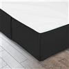 ISZI Mantovane Giroletto in Poliestere Letto Gonna da Letto Classica Rivestimento per Giroletto Matrimoniale Vestiletto Matrimoniale Coprirete Singolo Gonna da Letto Elastica,Nero,90 * 190+35cm