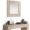 Mobili Fiver, Specchiera quadrata, cornice Quercia, Evolution, 73 x 73 cm, Specchio per Camera, Corridoio, Ingresso, Soggiorno, Made in Italy