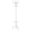 LOLAhome Appendiabiti Thonet con portaombrelli Bianco in Legno di Pioppo 182 cm