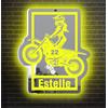 MYZQIFF Personalizzato Moto Specchio Neon Segno Decorazione Della Parete, Personalizzato Moto Garage LED Neon Segno Specchio, Compleanno Uomini di Natale Bambini Ragazzi Regalo