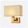 AMHIL Applique da parete in metallo for interni Lampada da parete moderna in tessuto Lampada da parete a testa singola Paralume rettangolare in lino Lampada da parete for soggiorno camera da letto dell'hote