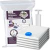 MAQA 5 Sacchetti Sottovuoto Vestiti + Pompa a Vuoto, MISURA: 60x80cm - OTTIMI PER CAMBIO STAGIONE, Buste Sottovuoto Riutilizzabili per Coperte, Piumoni, Cuscini, Lenzuola, Vestiti