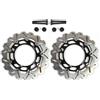 Konerstone Dischi freno anteriori maggiorati per Ya.ma.ha XP T-MAX 500 2005-2007 / XP T-MAX 530 ABS 2012-2019 / XP T-MAX 560 ABS 2020-2021 Nero Include una staffa a vite DX IRON LUX Tech Max rilasci