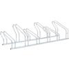 vidaXL Supporto per 6 Bici da Pavimento Autoportante Acciaio Zincato, supporto per bici da pavimento, cavalletto per bici, porta bici autoportante