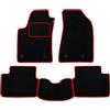 Union Textile UNION Tappetini su misura realizzati per ALFA 75 dal 1985 al 1992 in moquette di qualita Nero con bordo Rosso