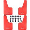 XUKEY 4 pz Universale Parafanghi 36x21cm rosso per Auto SUV Van Hatchback UTV ATV Anteriore Posteriore Fango Flaps Paraspruzzi Parafanghi con Hardware (R.S MUD Flaps-Lettera)