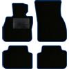 QUEMAR Tappetini Auto compatibili con Mini Clubman II F54 dal 2015/ Kit Tappeti Moquette e Gomma su Misura (Set 2 Anteriori + 2 Posteriori) / Ricami e Colori Personalizzati (0 Ricami, Bordo Blu)