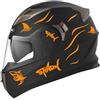 Decalart Kit 24 Adesivi Casco moto serbatoio valigia universali - mare squalo squali SHARK onde strisce fasce barca sea funny decalcomanie Cod. L118 (037 Arancio FLUO)
