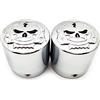 HASkulle AfterMokit - Dado for forcella anteriore con vite singola for Harley Road Glide Electra Glide Ultra Limited Dyna V-ROD Sportster Softail Fat Boy Breakout 2,9 cm ID 4,7 cm H Chrome 2 confezioni