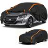 Ufgwhirl Copertura auto per Peugeot 208 Telo copriauto da esterno,copertura completa per auto antipioggia,antigraffio e antineve con cerniere per porte