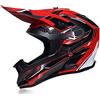 MRDEAR Casco da Motocross Uomo Nero e Rosso Casco Integrale MTB Enduro con Fodera Rimovibile, Casco Cross Adulto Professionale Casco Motociclista per Downhill Moto Offroad Scooter Sport,M