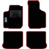QUEMAR Tappetini Auto compatibili con Golf IV 1997-2006 / Kit Tappeti in Moquette e Gomma su Misura (Set 2 Anteriori + 2 Posteriori) / Ricami e Colori Personalizzati (Bordo Rosso, 1 Ricamo)