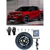D'ANGELO 1988 Kit Ruotino di Scorta 16 compatibile con Alfa Romeo Junior (no freni Brembo con Cric, Chiave, Guanti, Sacca e 4 bulloni di fissaggio 125/85R16 (misura 62x13 cm)