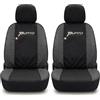 Auto Accessori Lupex Coprisedili compatibili per Grande Punto (2005-2018) - Set Anteriori in Tessuto Policotone, Protezione Sedili, Facile Installazione, Made in Italy (Nero - Grigio Scuro)
