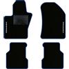 QUEMAR Tappetini Auto compatibili con Compass dal 2017 anche Plug-in Hybrid/Kit Tappeti Moquette e Gomma su Misura (Set 2 Anter.+ 2 Poster.)/Ricami e Colori Personalizzati (2 Ricami, Bordo Blu)