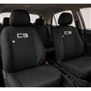 Auto Accessori Lupex | Set 12 pezzi Coprisedili Auto Compatibili con C3 Aircross dal 2017 al 2024, Nero, Made In Italy, Protezione Sedili Anteriori e Posteriori