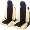 Auto Accessori Lupex Coprisedili auto compatibili con Smart fortwo, 450 451 e 453, 1 2 3 Serie, Tessuto Policotone (Nero - Beige)