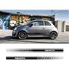 CMR Design Co Kit Adesivi Laterali per Fiat 500 Abarth 595 Grafiche Strisce Fiancate Fasce Sotto Porta Decorazione Auto Tuning Nere Bianche Rosse Argento Oro (Nero Lucido)