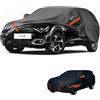 generico Telo copriauto esterni Compatibile con Citroen C4 Ⅲ 2020-2025,antivento,antipioggia,antineve,antisole impermeabile,protezione per tutte le stagioni (black orange)