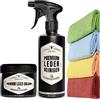 URBAN Forest - Set risparmio per la cura della pelle + balsamo per pelle + 4 panni in microfibra, prodotti per la cura dei sedili in pelle, balsamo in pelle per la cura dell'auto, prodotto in Germania