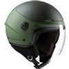 Tucano Urbano casco demi-jet unisex EL'POP. Casco moto in policarbonato, casco scooter per la mobilità urbana con visiera e ventilazione Dynamic Flow. Casco omologato ECE 22.06. Verde opaco Tg. XL