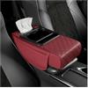 EVEKHAHHRB Cuscino per Bracciolo Auto con Tasca Porta Fazzoletti E Portabicchieri 7.5 Cm in Memory Foam Spesso Supporto per Gomito Bracciolo Centrale(Wine Red 4h1-1PC)
