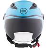 BHR Casco Moto Bambino Demi-Jet, BHR 838 CHILDREN, Casco Scooter per Bambini/Bambine Omologato ECE 22.06, Visiera Antigraffio e Sgancio Micrometrico, Blu, M