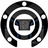 BLACK DOVES GRAPHICS Protezione Adesivo Resinato 3d Tappo Serbatoio Compatibile con YAMAHA XSR 900 XSR900 tank cup (Nero-Blu)