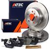 ATEC Germany Set freni asse posteriore incl. dischi freno Ø 320 mm ventilati + pastiglie freno posteriori Compatibile con BMW X5 (E70), X6 (E71, E72)